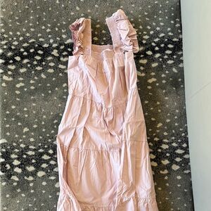 English Factory Pink Ruffled Sleeveless Midi Dress
